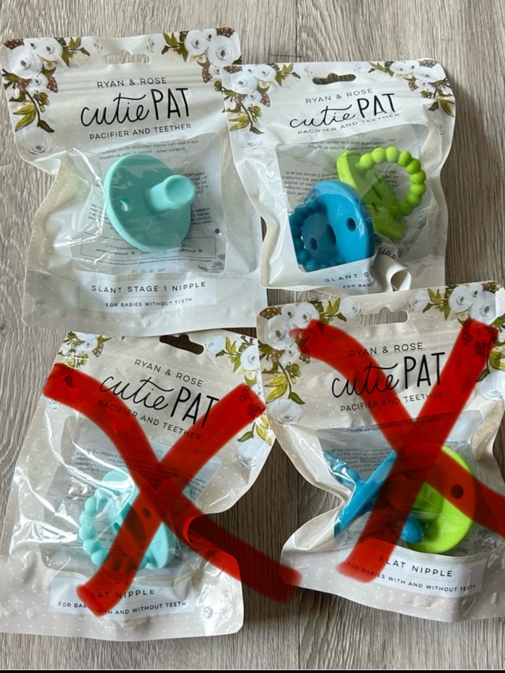 3 Ryan & Rose Cutie Pat Pacifiers